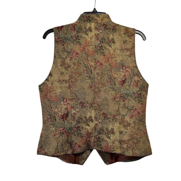 Vintage Tristan & Iseut Floral Victorian-Inspired Tapestry Vest Multicolor - Picture 4 of 12